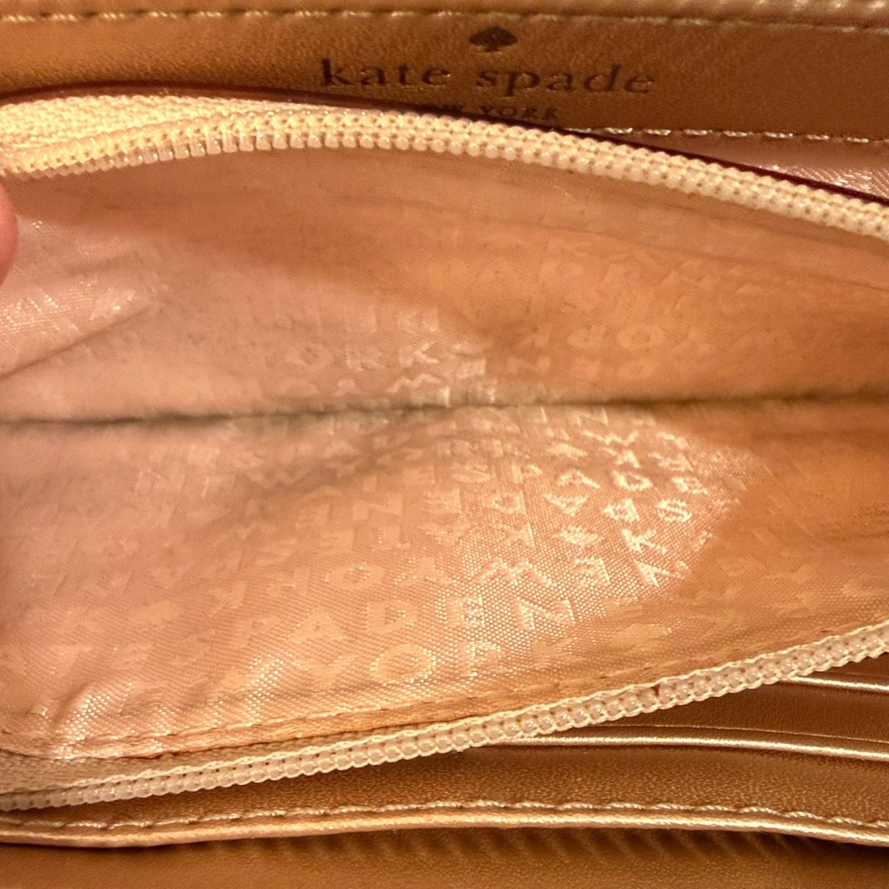 kate spade ♠️ Wellesley Neda Metallic Rose Gold Zip-Around Wallet - Picture 9 of 9